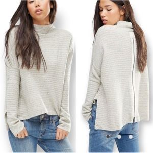 Free People Cream Cowl Neck Sweater
